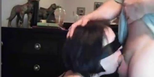 Blindfold and tied deepthroat - video 1