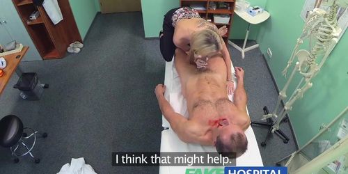 FakeHospital Doctors halloween costume wardrobe malfunction gets blonde horny and wet