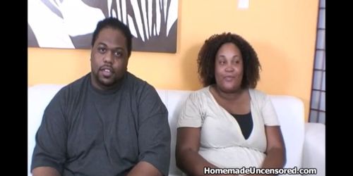 HOMEMADEUNCENSORED - BBW Fluffy ebony couple fucking hard