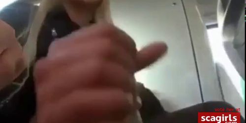 Public Bus Hand job And Cum