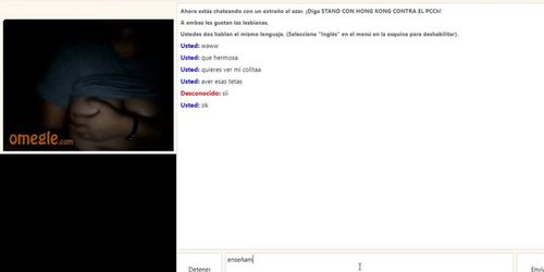 Logre Convencer a Lesbiana de Omegle que me Enseñe sus Enormes  