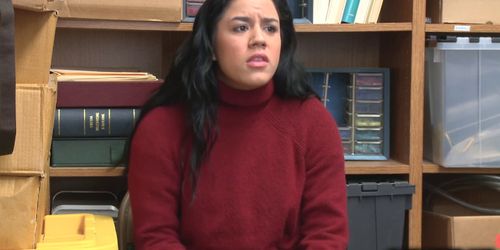 Monica Sage is mouthful of LP Officers thick cock