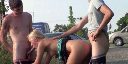 PUBLICBANGING - TEEN sex street orgy in PUBLIC PART 2