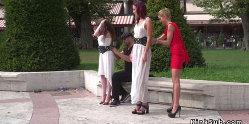 Fresh European slaves humiliated in public (Jeanna Fine, Lyen Parker)