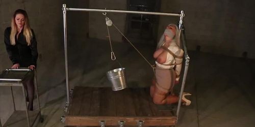 2448 Crotch Rope Weight Endurance for MILF Sandra, in a Steel Device Bondage Predicament! (Sandra Silvers)