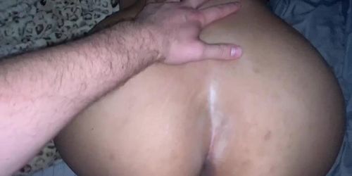 Big ass throwing it back making dick cum