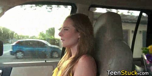 teen shows titties to stranger for a ride