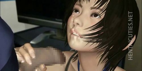 Big breasted 3D hentai schoolgirl jump penis