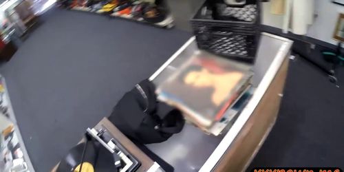 Tattooed woman gets rammed by pawn keeper in the office