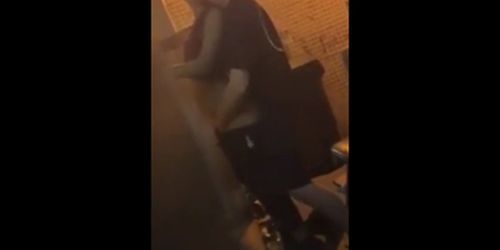 asian girl fucked by white guy outside club (amateur )