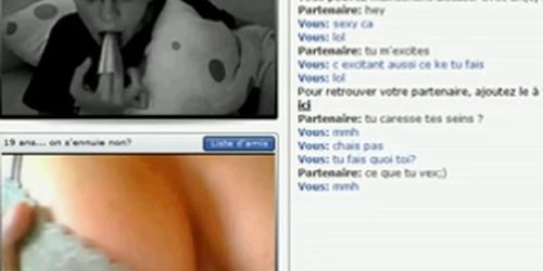 Horny french teen on chatroulette - video 3