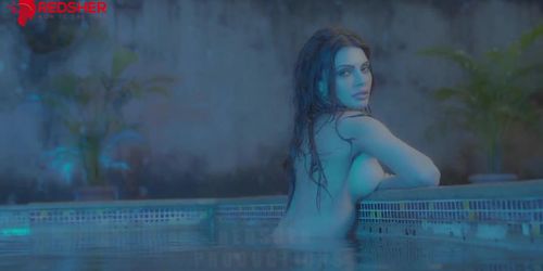 Sherlyn chopra nude tits in swimming pool