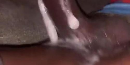 Using my throat to make him cum