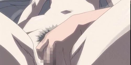 Horny anime girl jerks big shaft