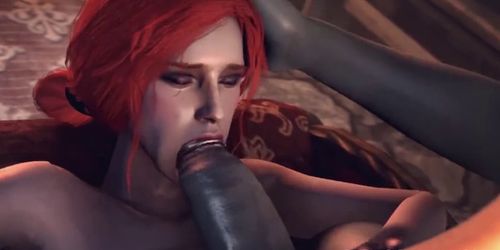 Big tits redhead Triss fucked by different big dicks