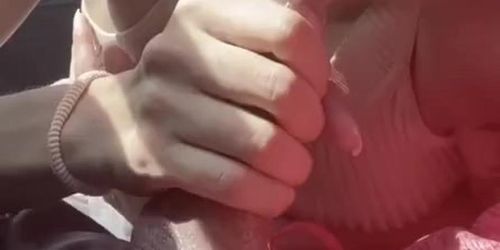 wet blowjob to my bf in the car pulsating cumshot - AMATEUR FULL VIDEO