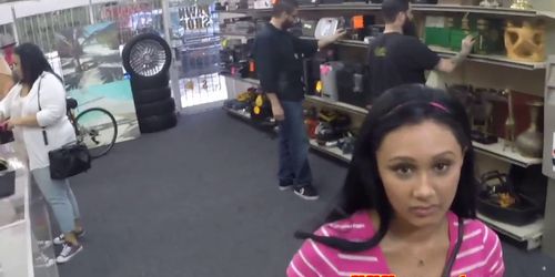 XXXPAWNSHOPS - Gorgeous pawnee banged in back office