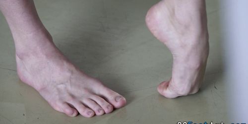 Footjob slut sucking dick and foot tugging