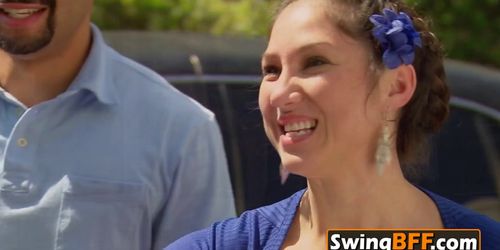 Hot swingers are spanking the butts during this sexy charades game