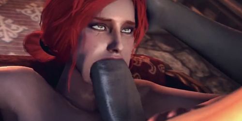 3D babe Triss getting her pussy and ass hammered