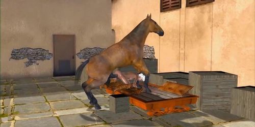 Horse Porn 3d Art - 3D Animation - Ciri with Horse - Tnaflix.com