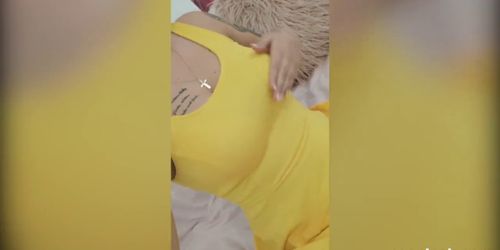 Amateur with perfect tits having fun