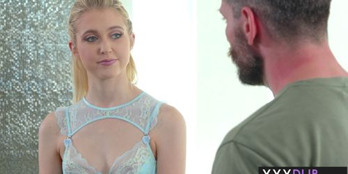 Naughty blonde professional sucks a clients big cock (Chloe Couture)
