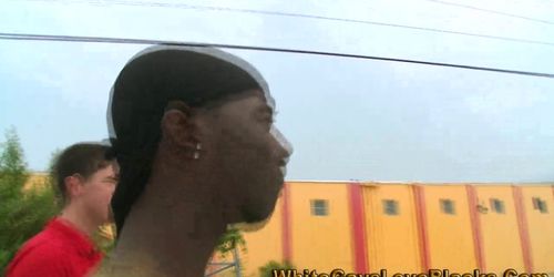 Black dude in dorag sucks cock
