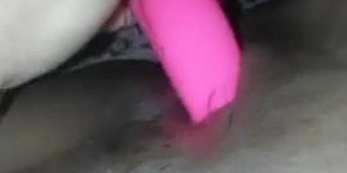 Fucking myself with pink vibrator -WET- loud moans