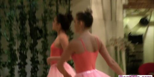 Lovely teen ballerinas gets naughty in their studio