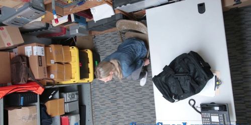 Real shoplifter jizzed on - video 2
