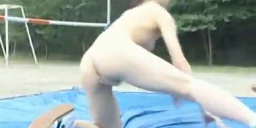 Asian amateur in nude track and field part2 - video 1