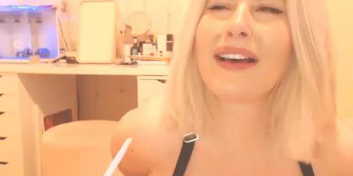 Hot blonde teasing camshow