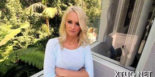 Cutie takes dong in wet mouth - video 33