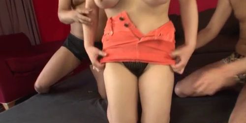 JAVHD - Chihiro Manaka gets cocks in each of her moist holes