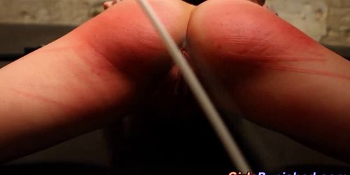 Skank caned and clamped by mistress