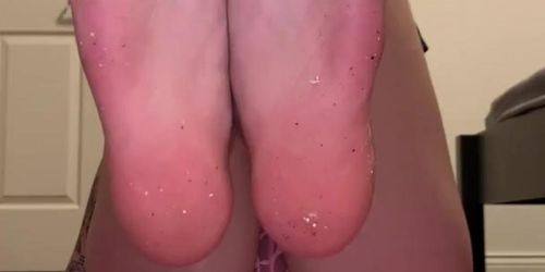 White Girl KALI Shows Dirty Soles After Work