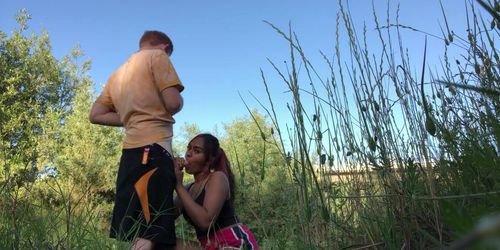 Sucking and Fucking in public off bike trail