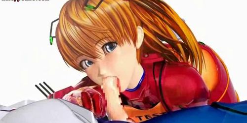 Animated sex doll getting facial