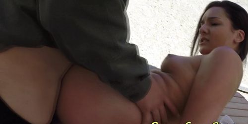 Latin teen fucked outside