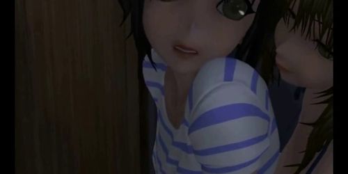 Japanese 3D futa hot handjob