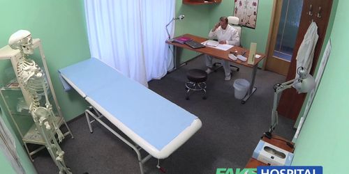 FAKE HOSPITAL - Young doctor rises to the big occasion with hot patient