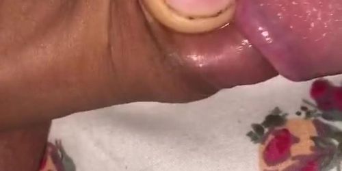 Close up masturbate his small dick