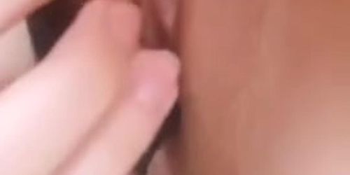 Close up pink pussy lips masturbation