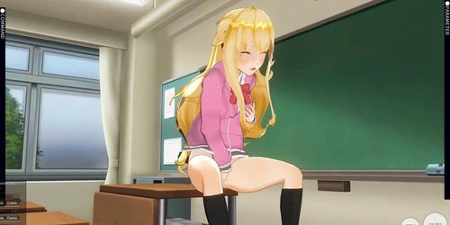 3D HENTAI Gabriel masturbates in the classroom