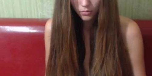 Skinny Teen With Long Hair Flashing  crankcamscom