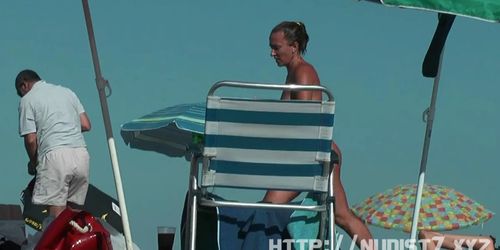 NUDIST VIDEO - Nudist beach with horny naked women voyeur video