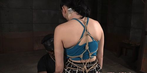 Bound sub gets dominated and spanked