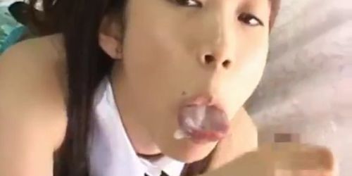 Asuka Ohzora Japanese model in bukkake part1