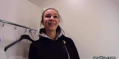 Stellar czech teenie was teased in the shopping centre and rode in pov